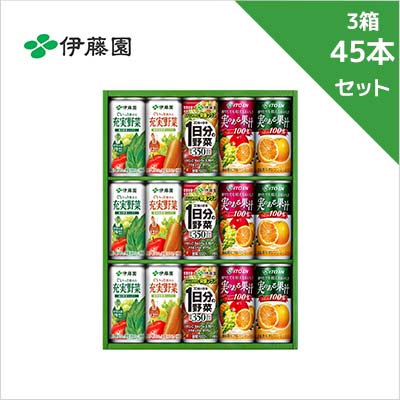 伊藤園 実のある果汁＆野菜飲料ギフト 45本セット（5種15本入×3）