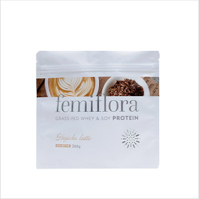 フェミフローラ グラスフェッドホエイ&ソイプロテイン ほうじ茶ラテ味×3袋