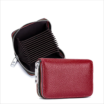 【D】イタリアーノ本革カードケース（スキミング防止機能付き）ワインレッド