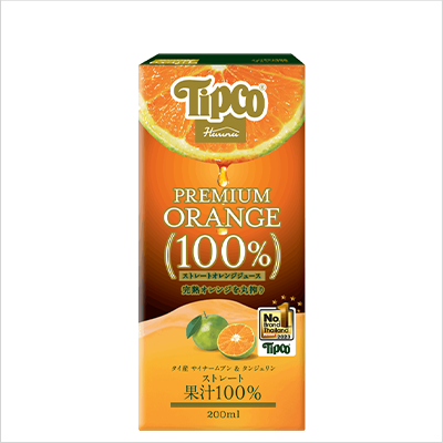 Tipco プレミアムオレンジ100％ストレートジュース 200ml×24本